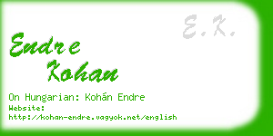 endre kohan business card